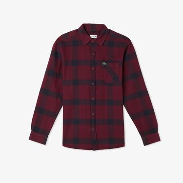  Erkek Regular Fit Ekose Bordo Gömlek