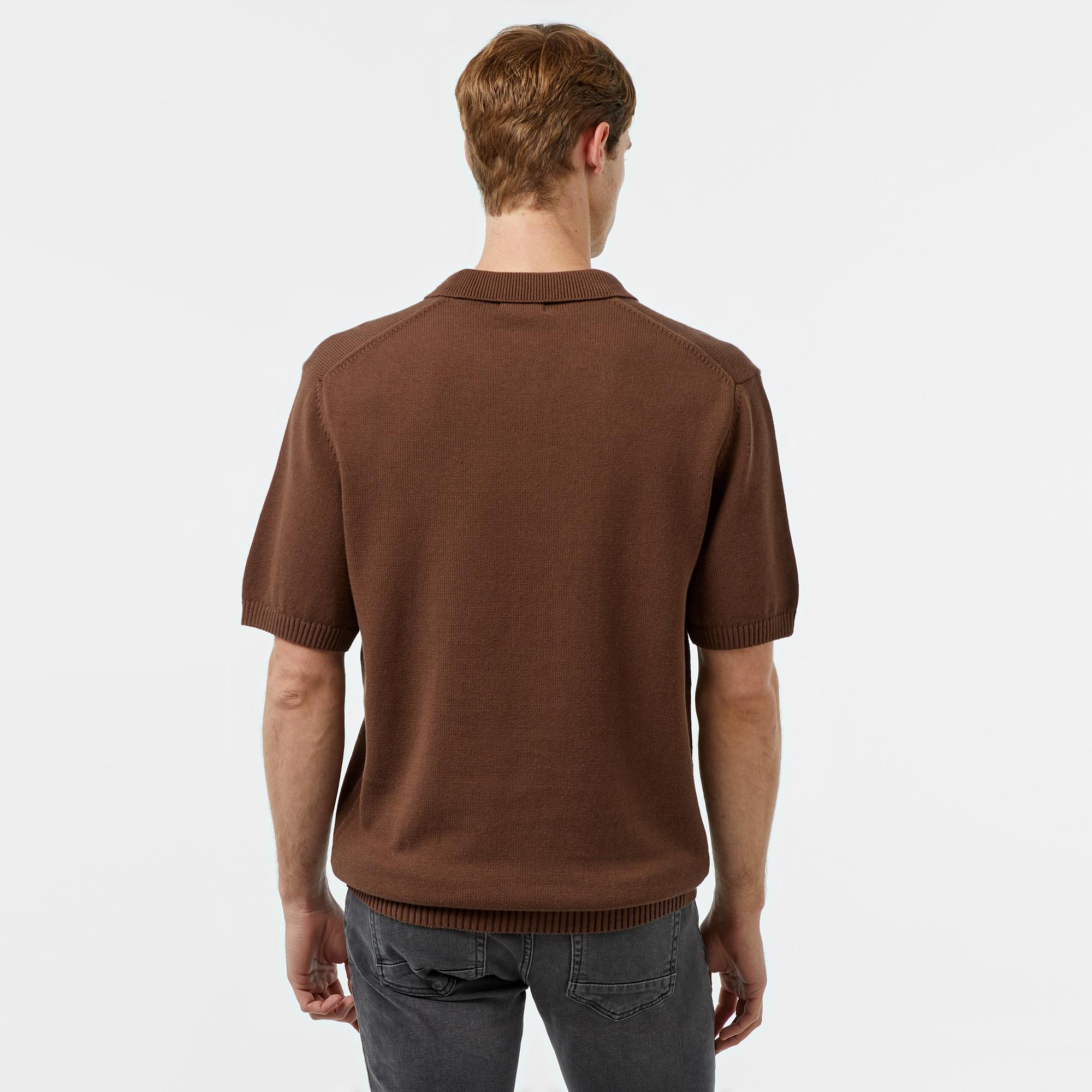 Nautica Erkek Kahverengi Classic Fit Kısa Kollu Triko