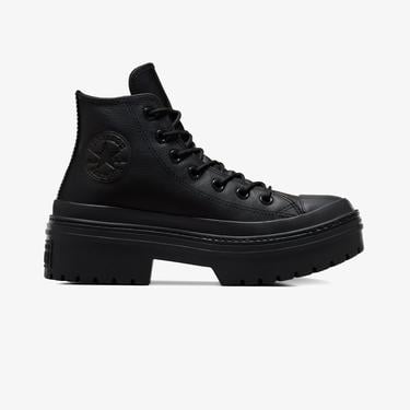  Converse Chuck Taylor All Star Lugged Heel Kadın Siyah Deri Platform Sneaker