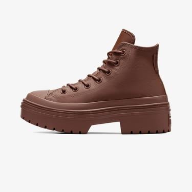  Converse Chuck Taylor All Star Lugged Heel Kadın Kahverengi Deri Platform Bot