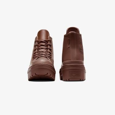  Converse Chuck Taylor All Star Lugged Heel Kadın Kahverengi Deri Platform Bot