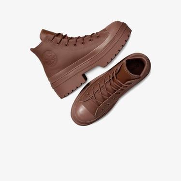  Converse Chuck Taylor All Star Lugged Heel Kadın Kahverengi Deri Platform Bot