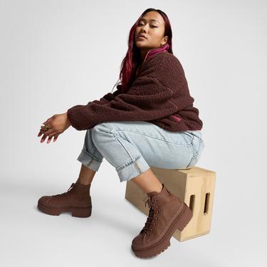  Converse Chuck Taylor All Star Lugged Heel Kadın Kahverengi Deri Platform Bot