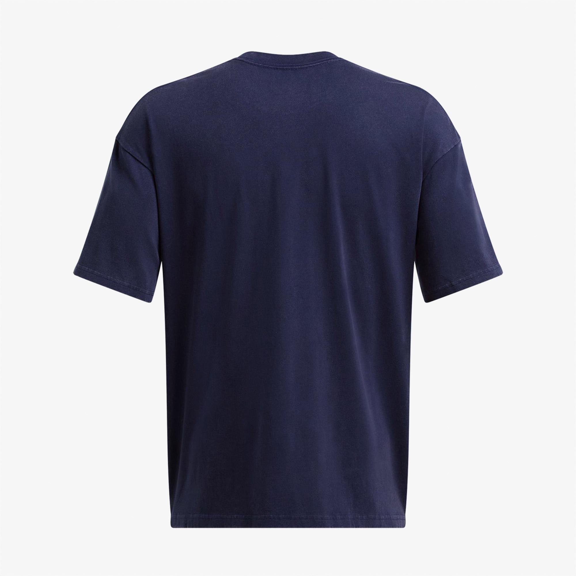 Under Armour Hw Os Logo Yıkamalı Erkek Lacivert T-Shirt