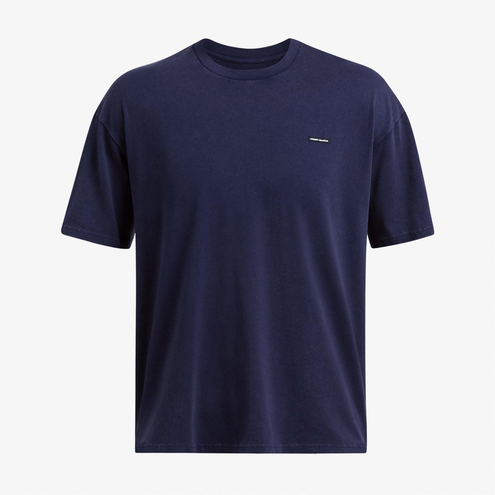 Under Armour Hw Os Logo Yıkamalı Erkek Lacivert T-Shirt