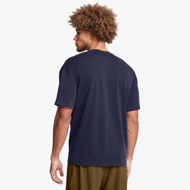  Under Armour Hw Os Logo Yıkamalı Erkek Lacivert T-Shirt