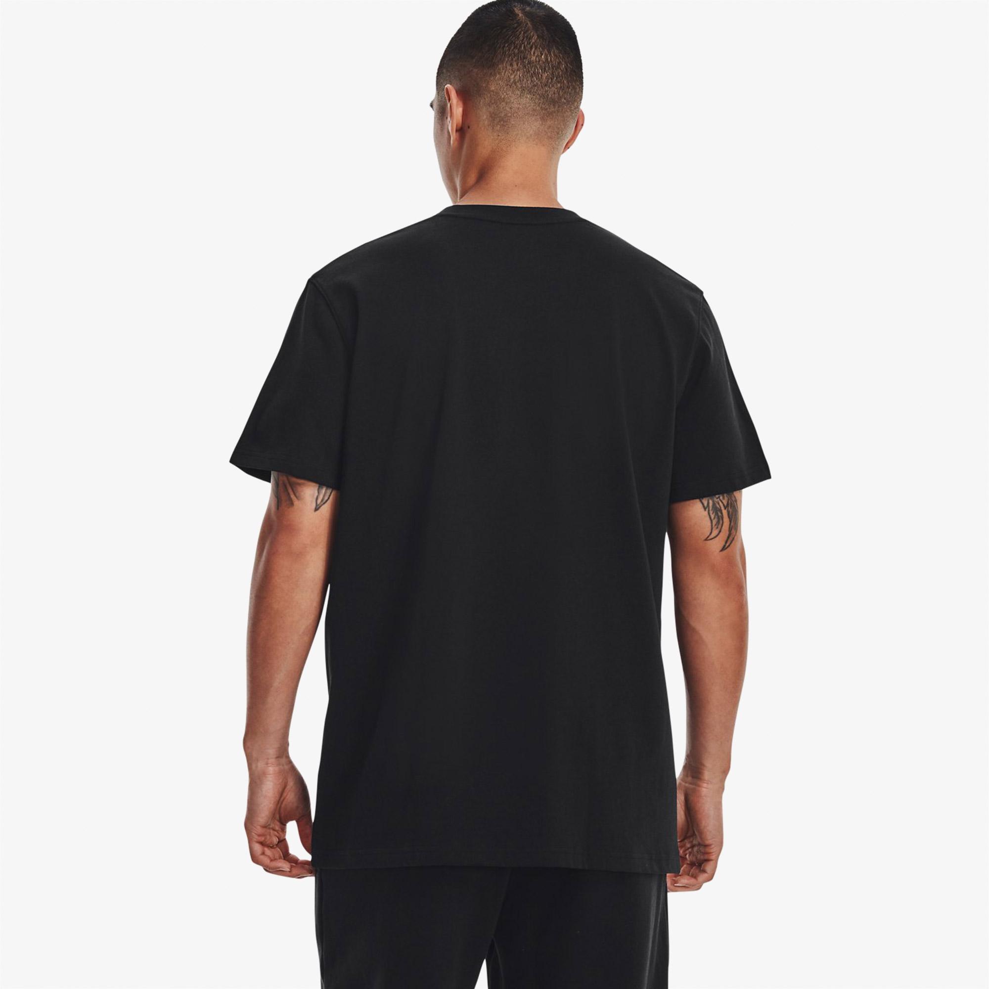Under Armour Logo Nakışlı Heavyweight Siyah Kısa Kollu Erkek T?Shirt