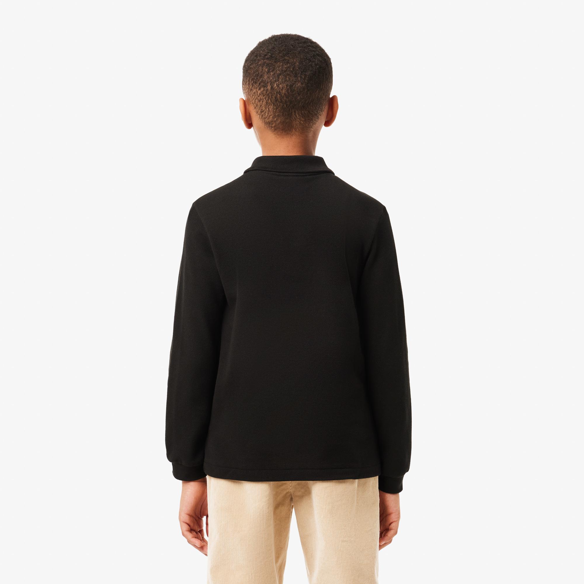 Lacoste Erkek Çocuk Regular Fit Uzun Kollu Siyah Polo
