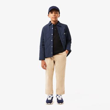  Lacoste Erkek Çocuk Regular Fit Uzun Kollu Siyah Polo
