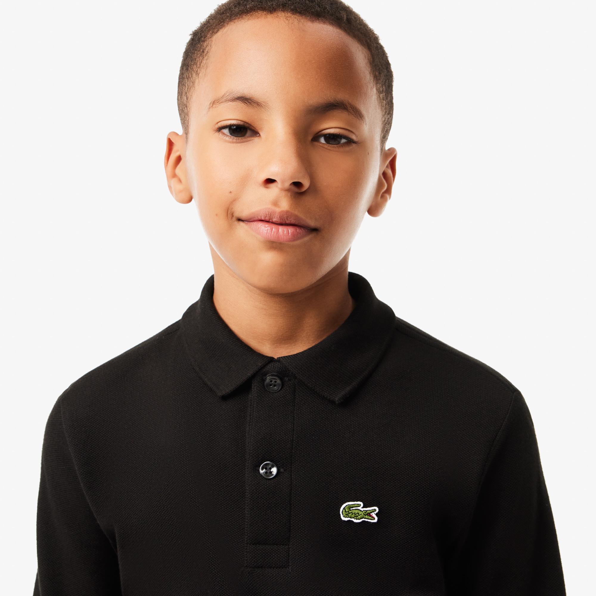 Lacoste Erkek Çocuk Regular Fit Uzun Kollu Siyah Polo