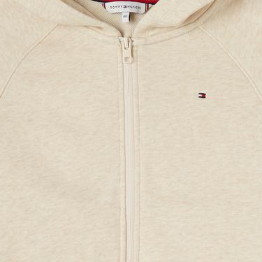  Tommy Hilfiger Essential Embroidered Zip Thru Çocuk Bej Sweatshirt