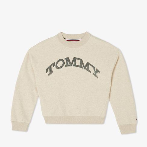  Tommy Hilfiger Tommy Dot Foil Çocuk Bej Sweatshirt