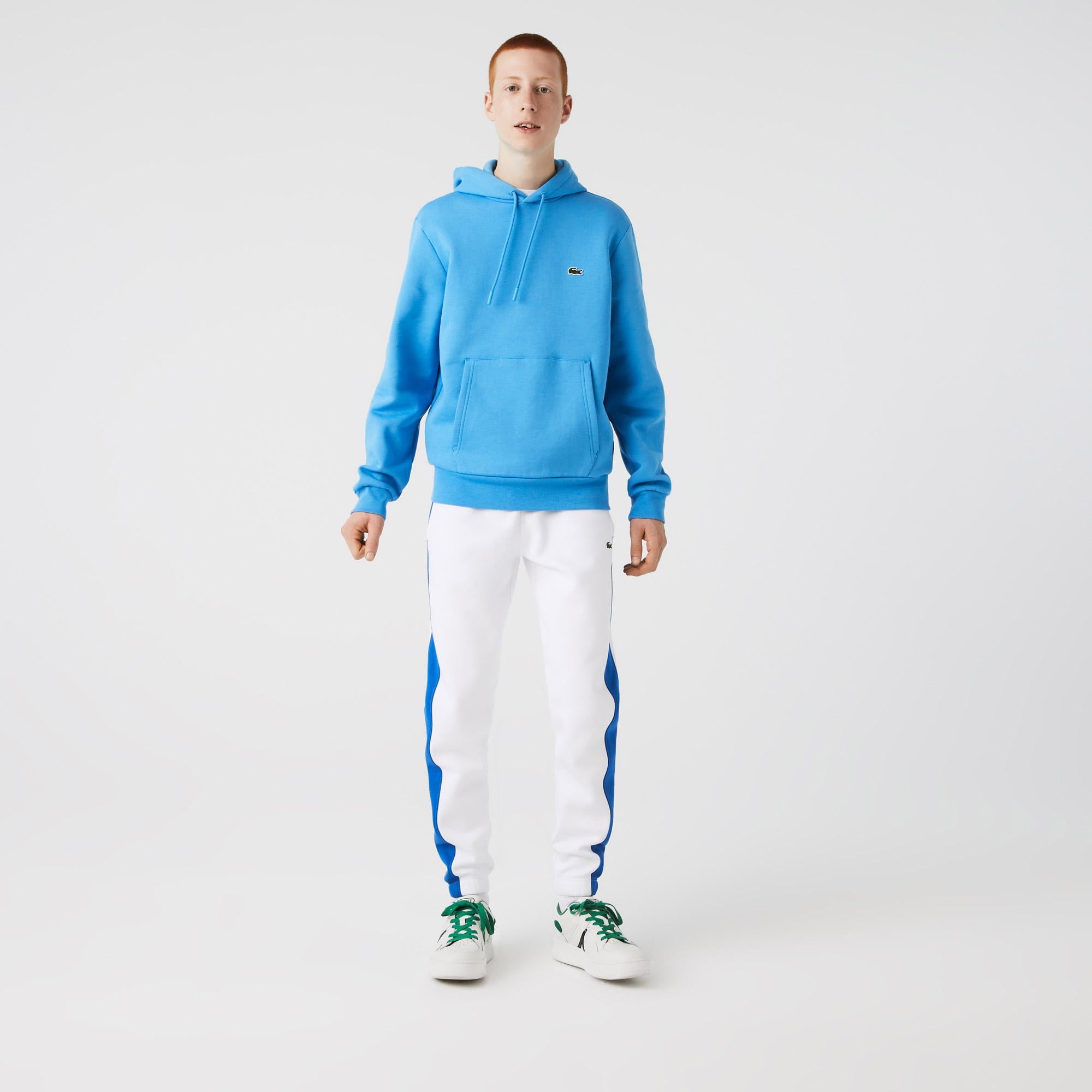 Erkek Classic Fit Kapüşonlu Mavi Sweatshirt