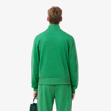  Erkek Regular Fit Fermuarlı Yeşil Sweatshirt