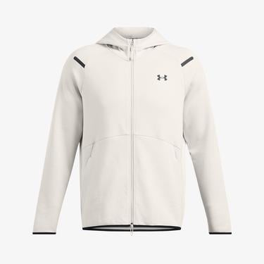  Under Armour Unstoppable Fleece Tam Fermuarlı Erkek Beyaz Sweatshirt