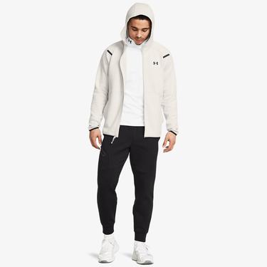  Under Armour Unstoppable Fleece Tam Fermuarlı Erkek Beyaz Sweatshirt
