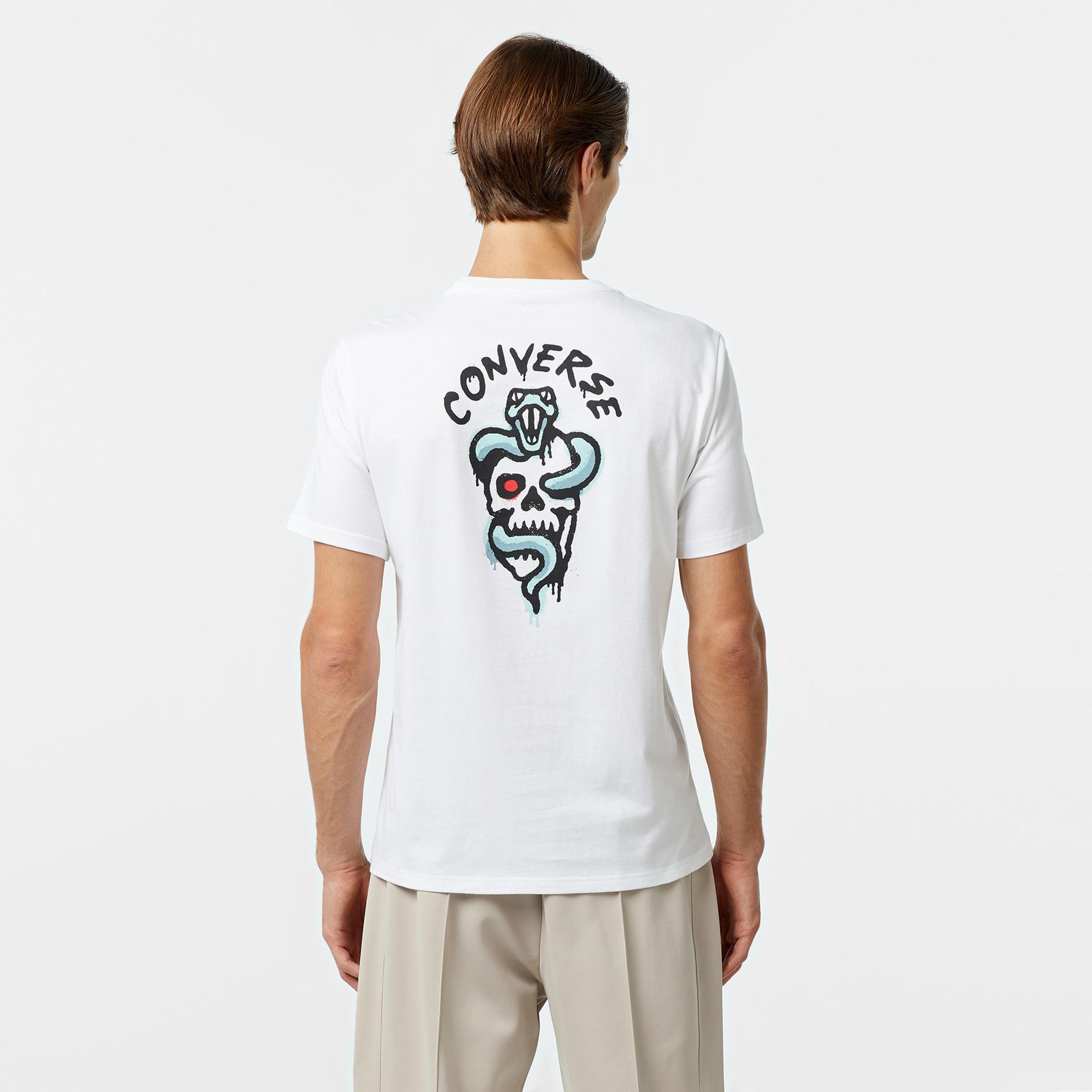 Converse Erkek Baskılı Beyaz T-Shirt