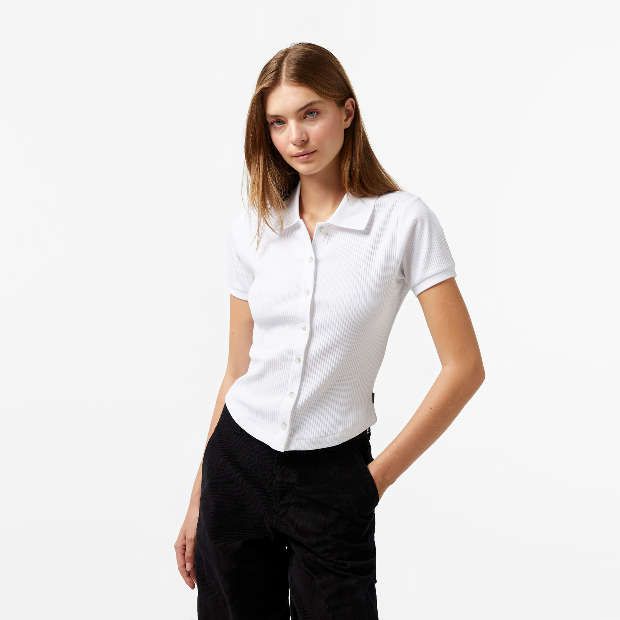  Converse Slim Fit Kadın Beyaz Polo