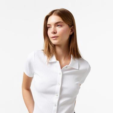  Converse Slim Fit Kadın Beyaz Polo