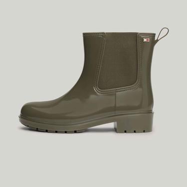 Tommy Hilfiger Kadın Yeşil Yağmur Botu