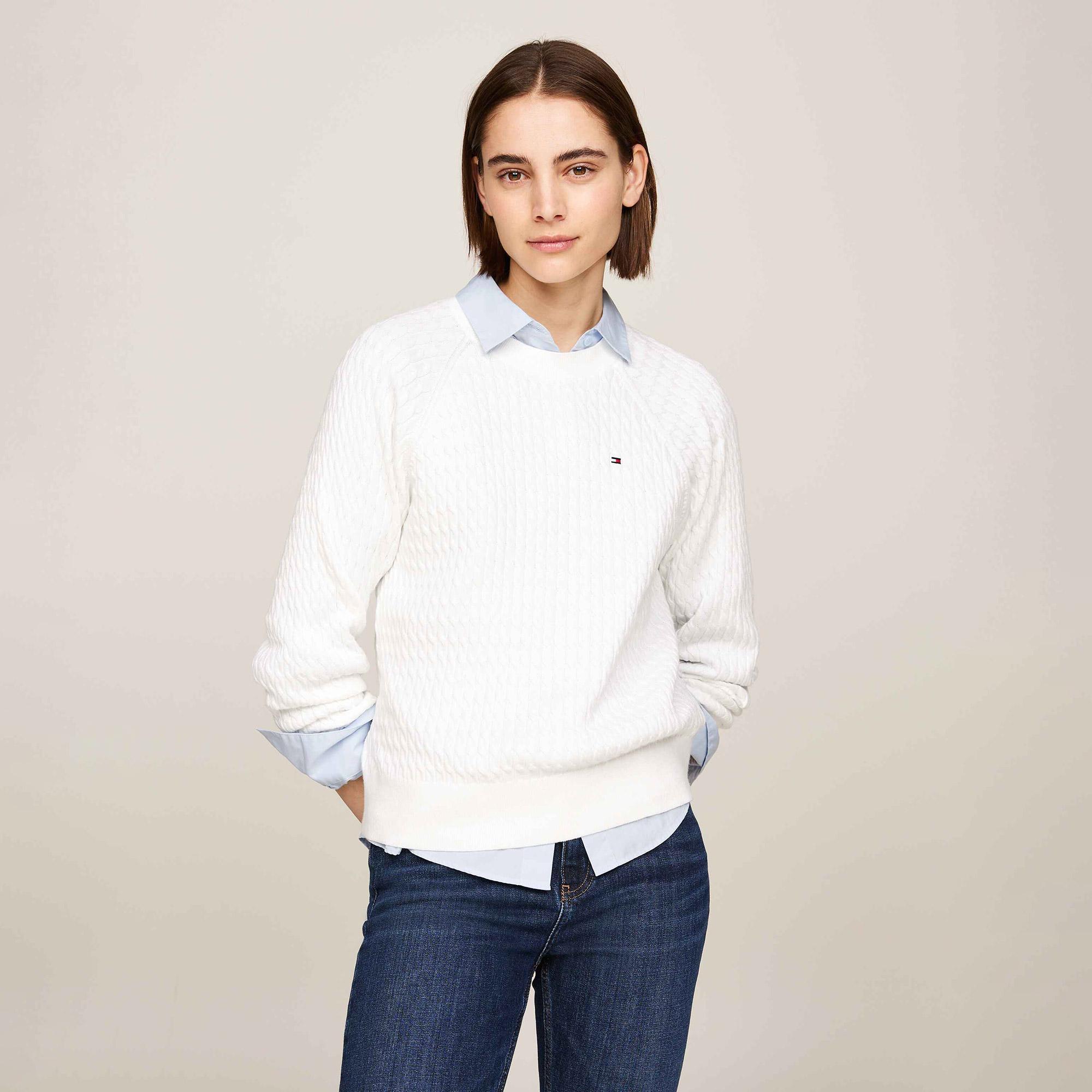 Tommy Hilfiger Kadın Beyaz Triko