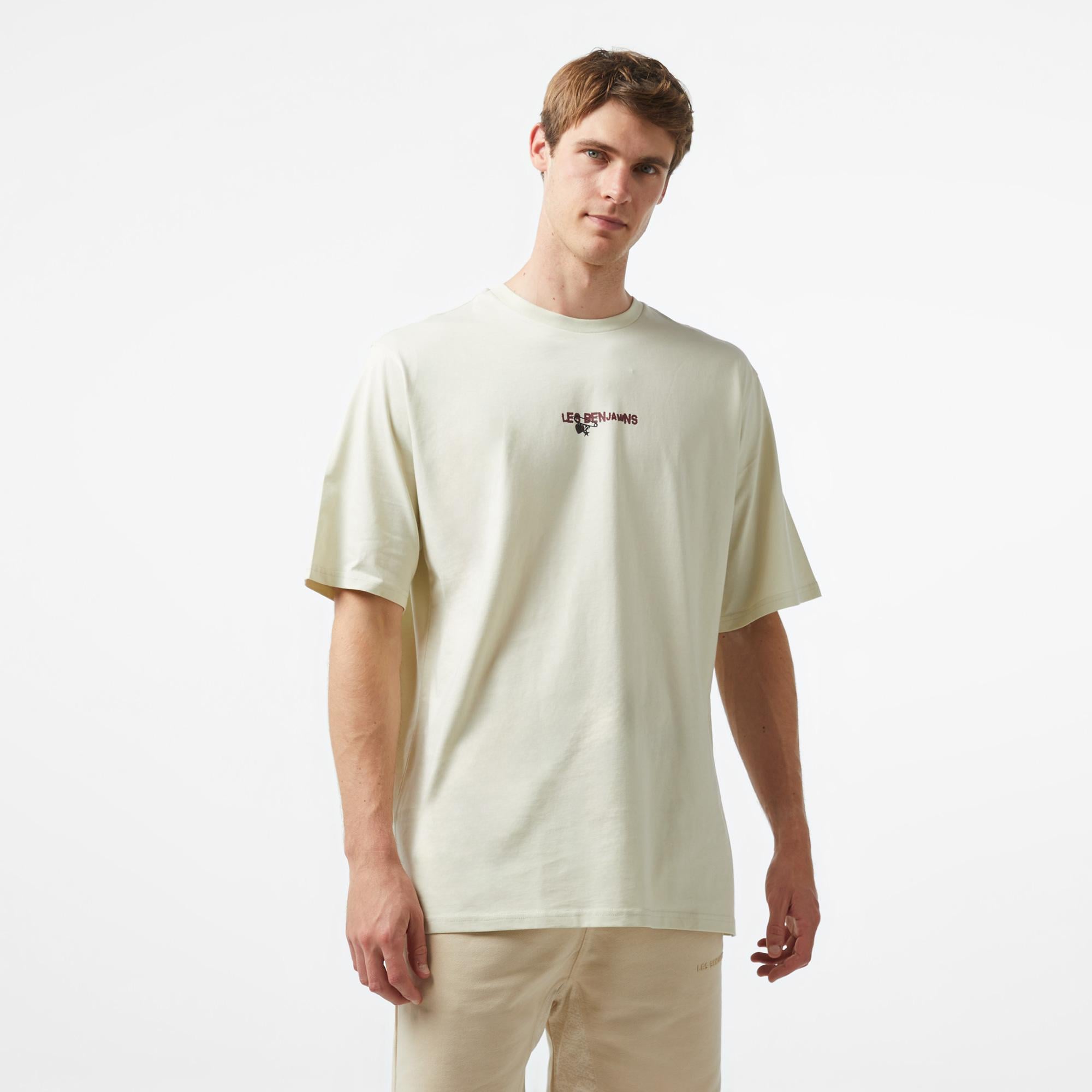 Les Benjamins Oversize 004 Erkek Bej T-Shirt
