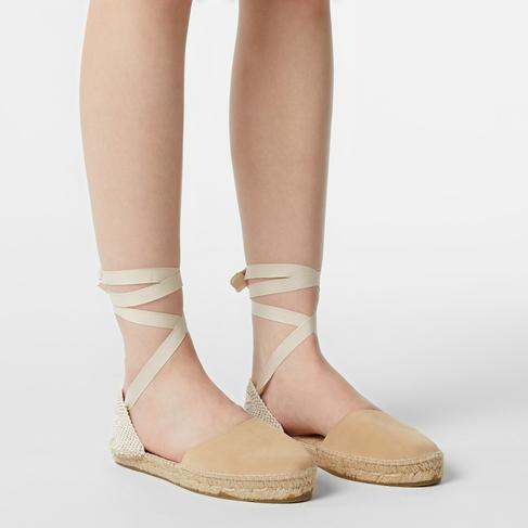  Manebi Sandalet Kadın Bej Ayakkabı