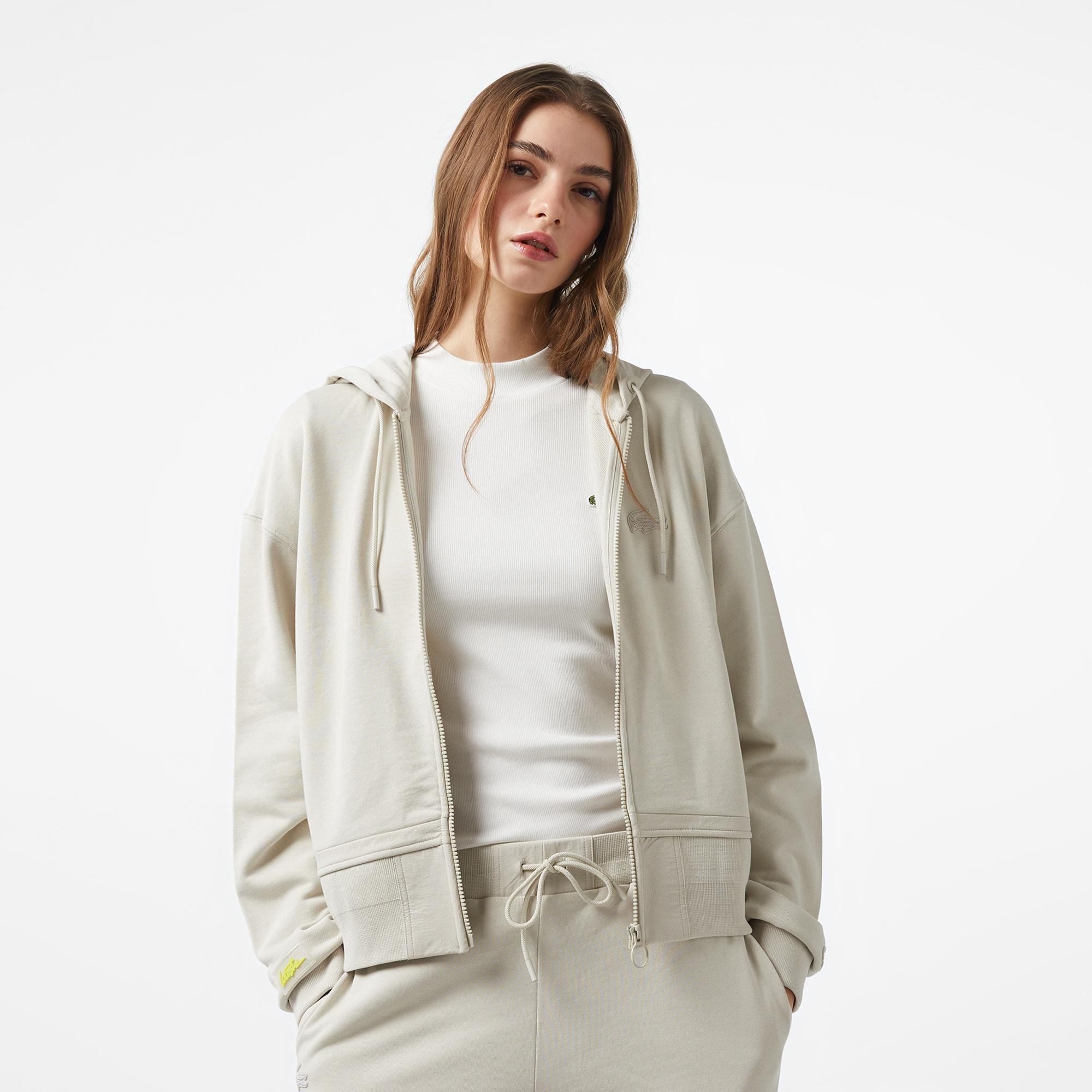 Lacoste x House of SuperStep Kadın Gri Hoodie