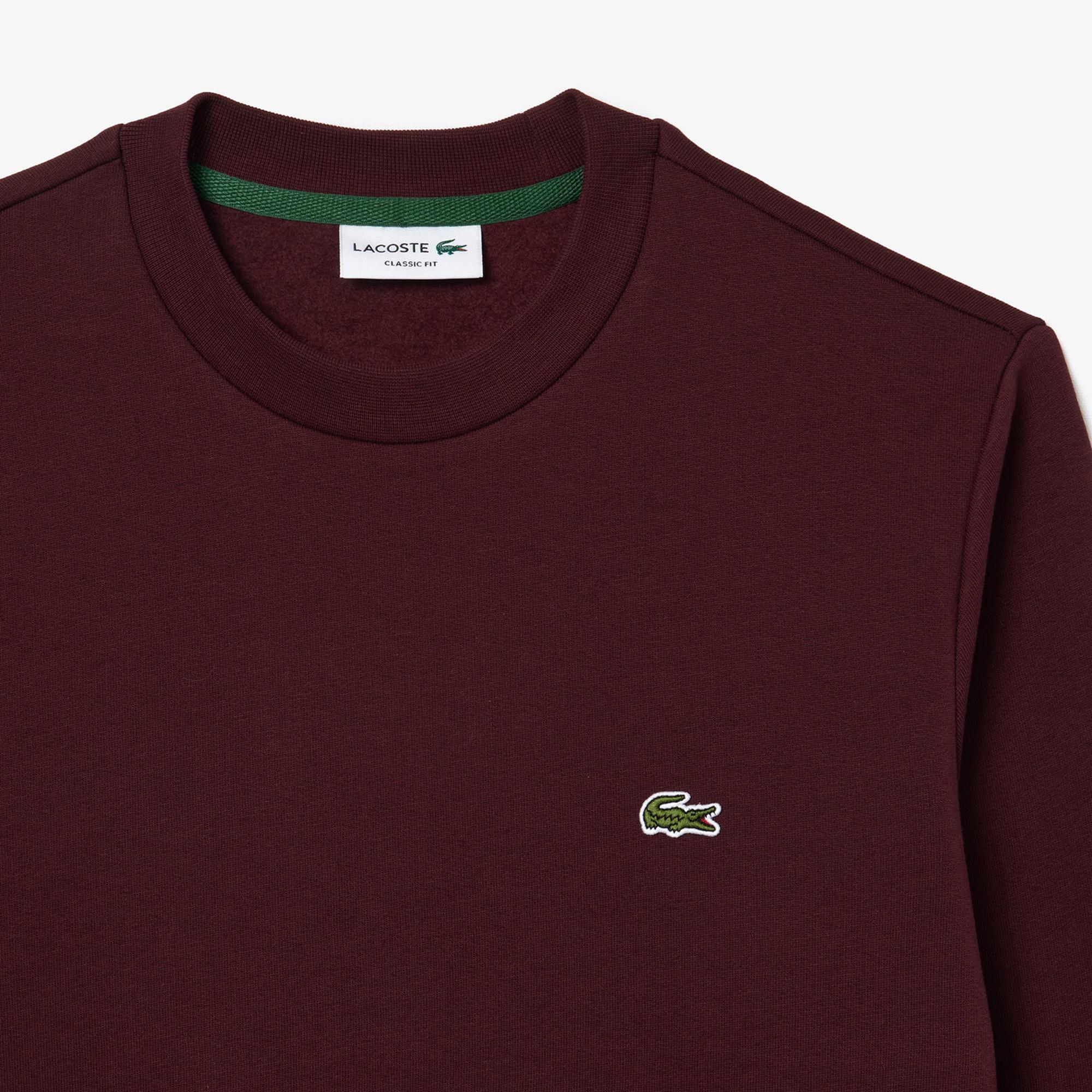 Lacoste Erkek Classic Fit Bisiklet Yaka Bordo Sweatshirt