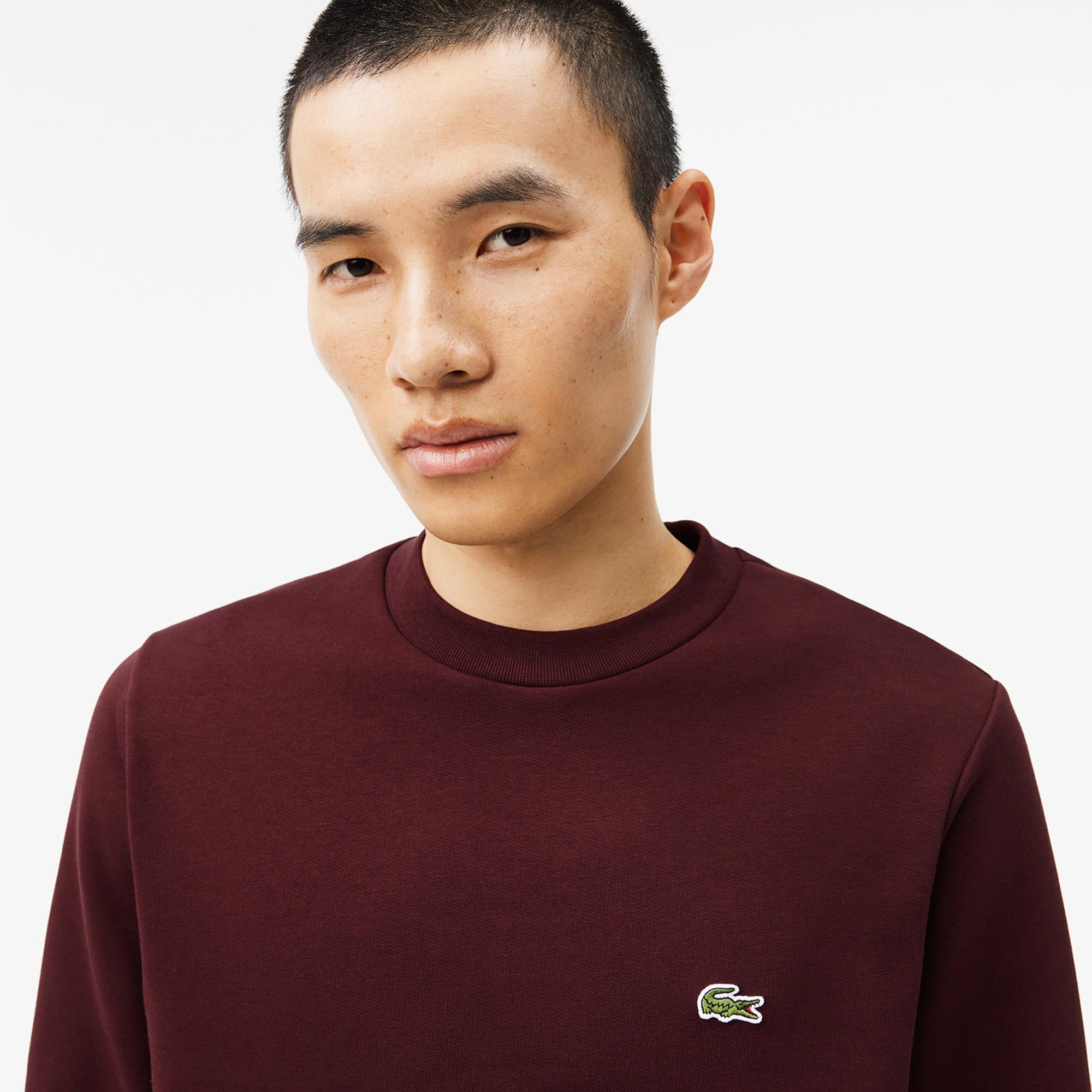 Lacoste Erkek Classic Fit Bisiklet Yaka Bordo Sweatshirt