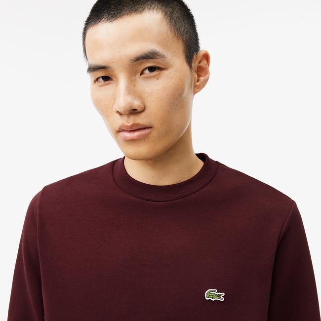  Erkek Classic Fit Bisiklet Yaka Bordo Sweatshirt