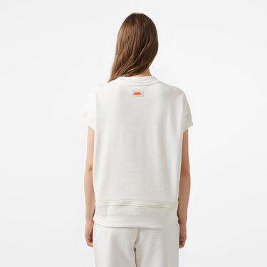  Lacoste x House of SuperStep Kadın Krem T-Shirt