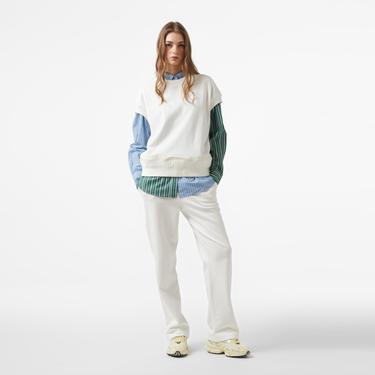  Lacoste x House of SuperStep Kadın Krem T-Shirt