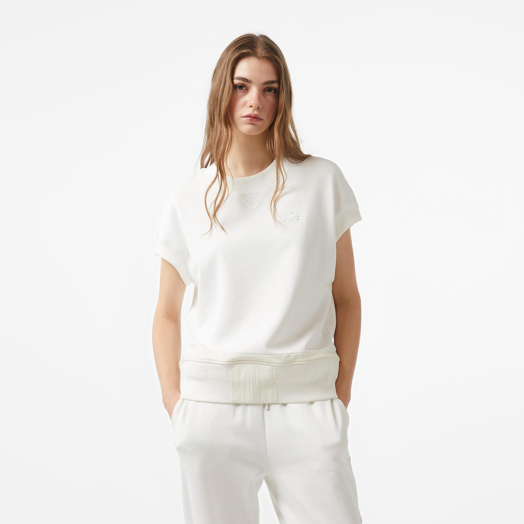 Lacoste x House of SuperStep Kadın Krem T-Shirt