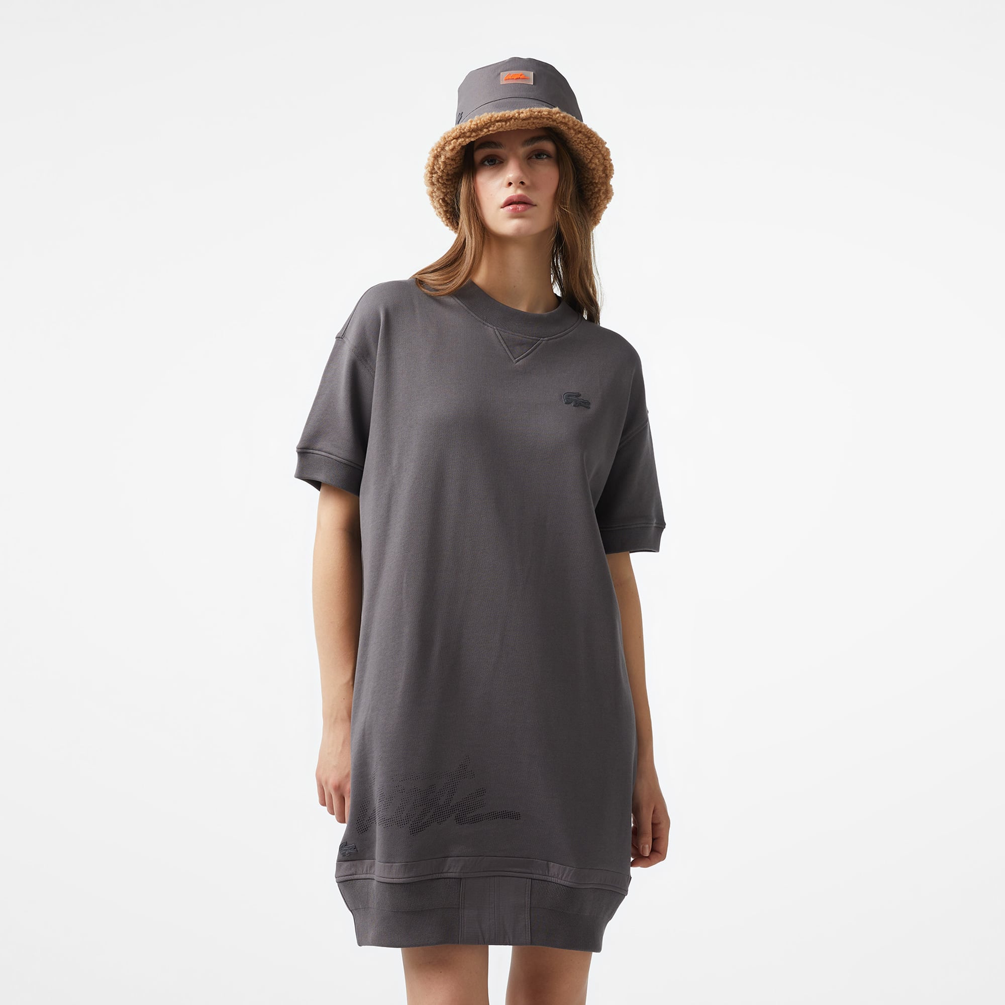  Lacoste x House of SuperStep Kadın Siyah Elbise