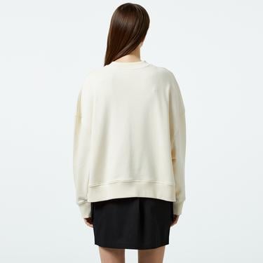  Lacoste Classic Kadın Krem Sweatshirt