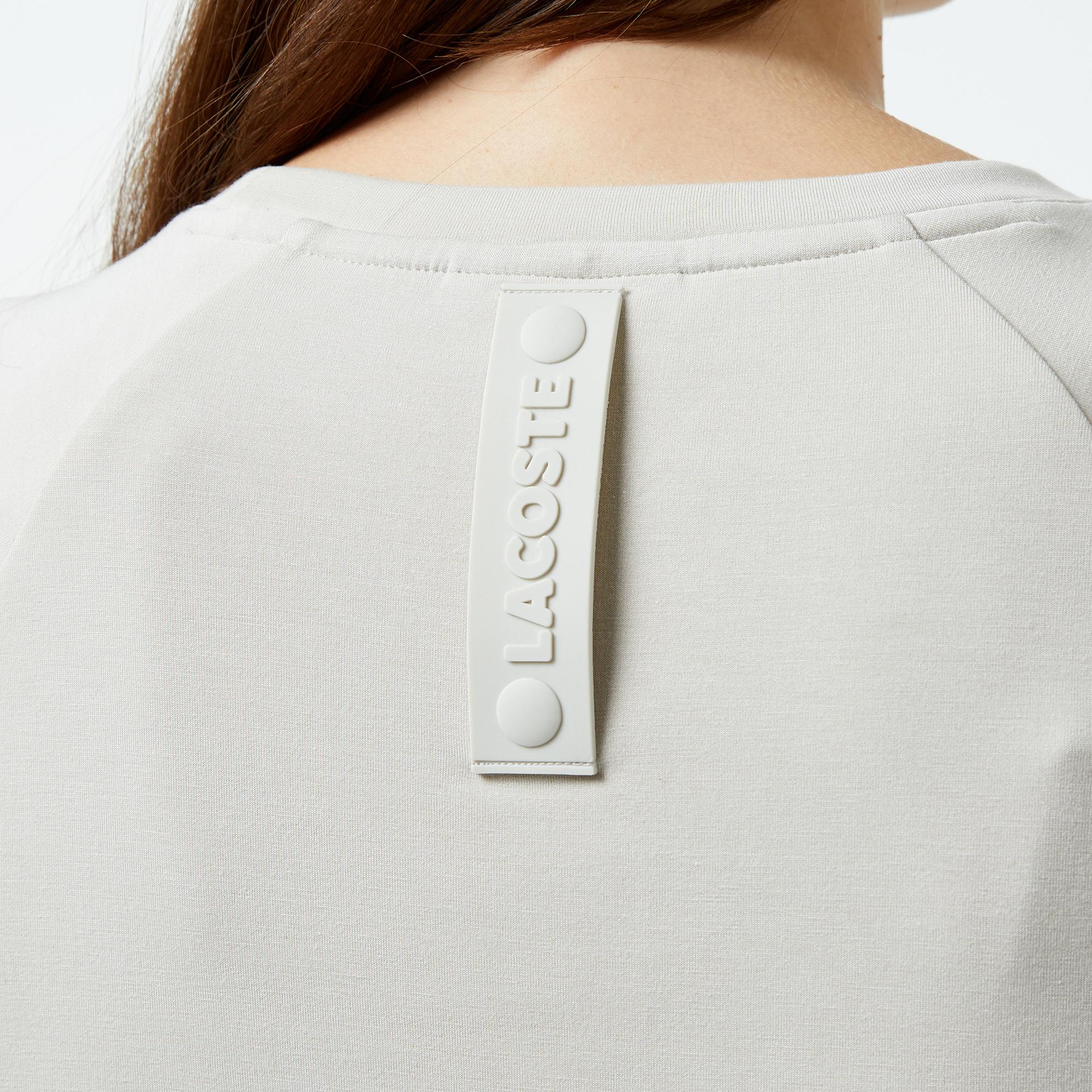 Kadın Loose Fit Bisiklet Yaka Baskılı Gri T-Shirt