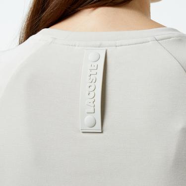  Kadın Loose Fit Bisiklet Yaka Baskılı Gri T-Shirt