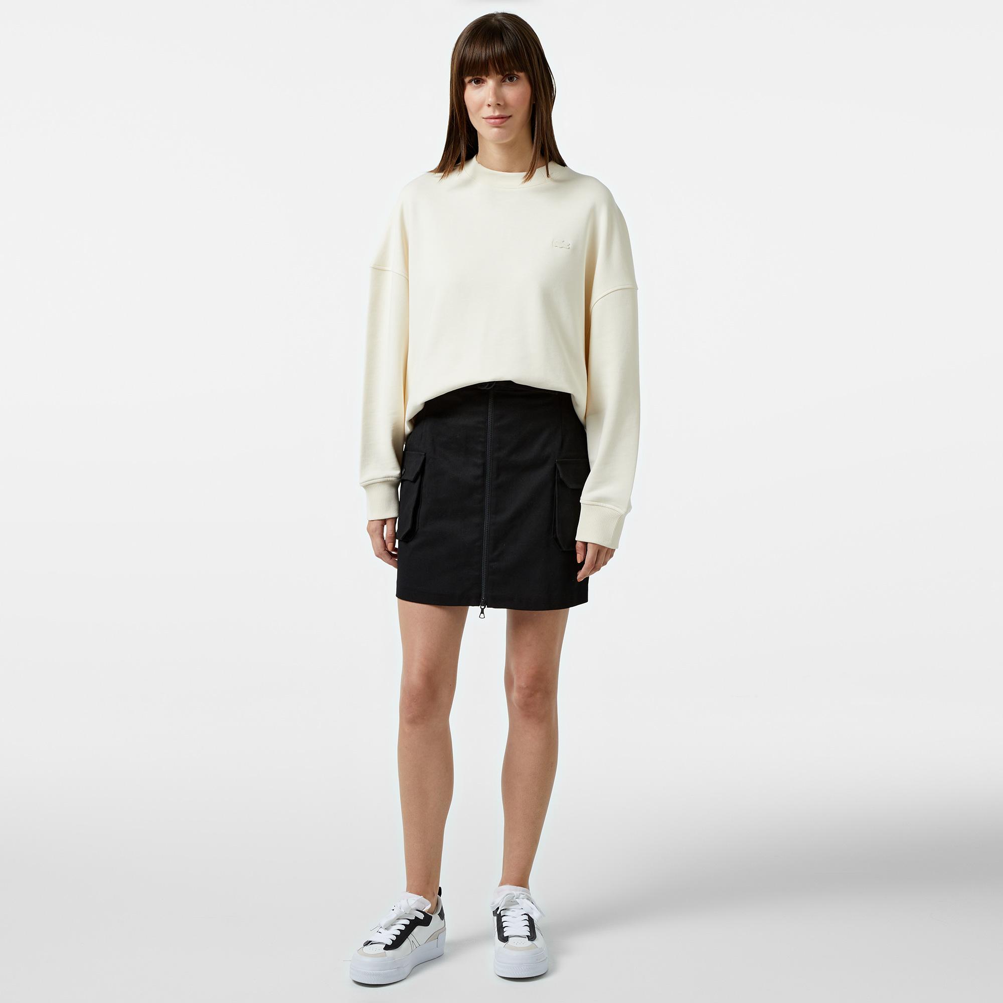 Lacoste Classic Kadın Krem Sweatshirt