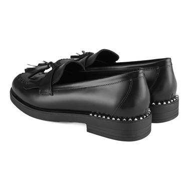  Kadın Siyah Deri Günlük Ayakkabı