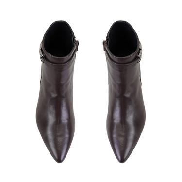  Kahve Kadın DesaComfort Toka Aksesuarlı Topuklu Deri Bot