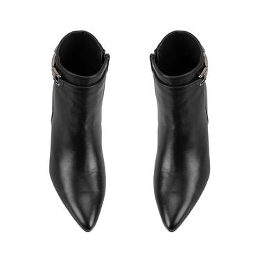  Siyah Kadın DesaComfort Toka Aksesuarlı Topuklu Deri Bot