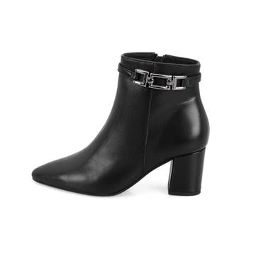  Siyah Kadın DesaComfort Toka Aksesuarlı Topuklu Deri Bot
