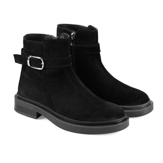  Kadın Siyah Kemer Aksesuarlı Süet Bot