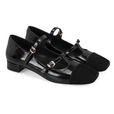  Kadın Siyah Mary Jane Rugan Babet