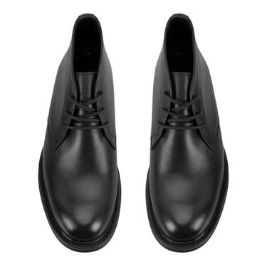  Aliah Siyah Erkek Deri Bağcıklı Bot