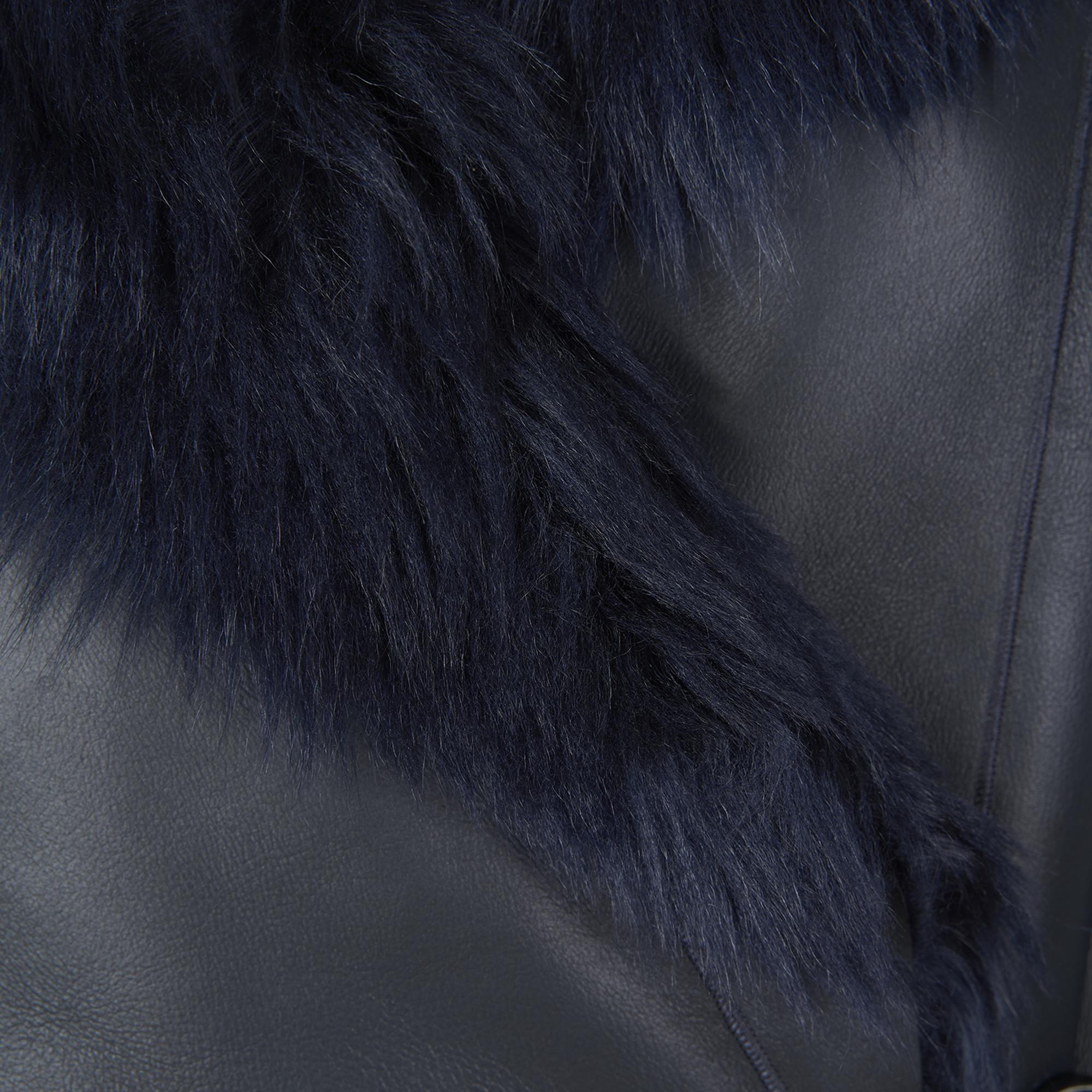 Debora Lacivert Kadın Kürk Ceket