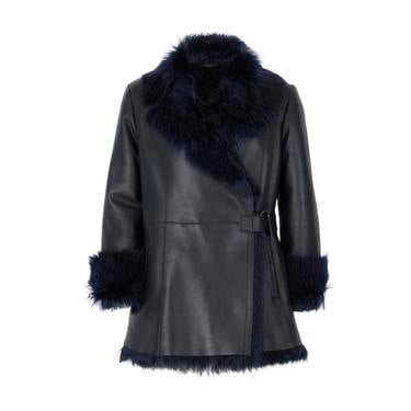  Debora Lacivert Kadın Kürk Ceket