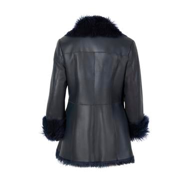  Debora Lacivert Kadın Kürk Ceket