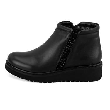  Paulina Siyah Kadın DesaComfort Lastikli Deri Bot